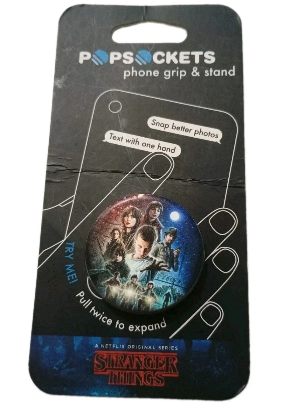PopSockets Stranger Things Collage Phone Grip - Blue, Black, Red